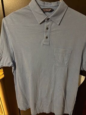 Roundtree & Yorke Men's Soft Sky Blue Polo with Chest Pocket